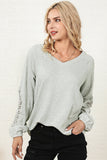 Crochet Lace Patch Raglan Sleeve Top