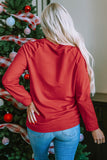 Red Solid Round Neck Raglan Sleeve Sweatshirt