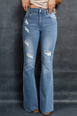 Dark Wash Mid Rise Flare Jeans