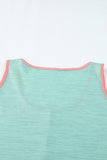 Color Block Button Casual Tank Top