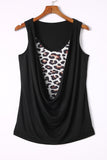 Leopard Ruched Fake Two-piece Tank