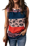 Colorblock Spotted Splicing Knit Tank