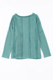 Exposed Seam Waffle Knit Loose Top