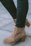 Faux Suede Size Zip Heeled Booties