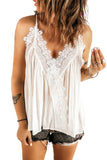 Lace Splicing Ruffled V Neck Cami Top