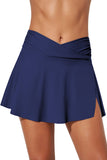 Criss Cross Waist Flared Swim Skirt