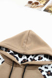 Leopard Bishop Sleeve Hooded Sweatshirt