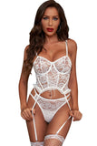 Lace Criss Cross Lace-up Ruffled Two-piece lingerie set