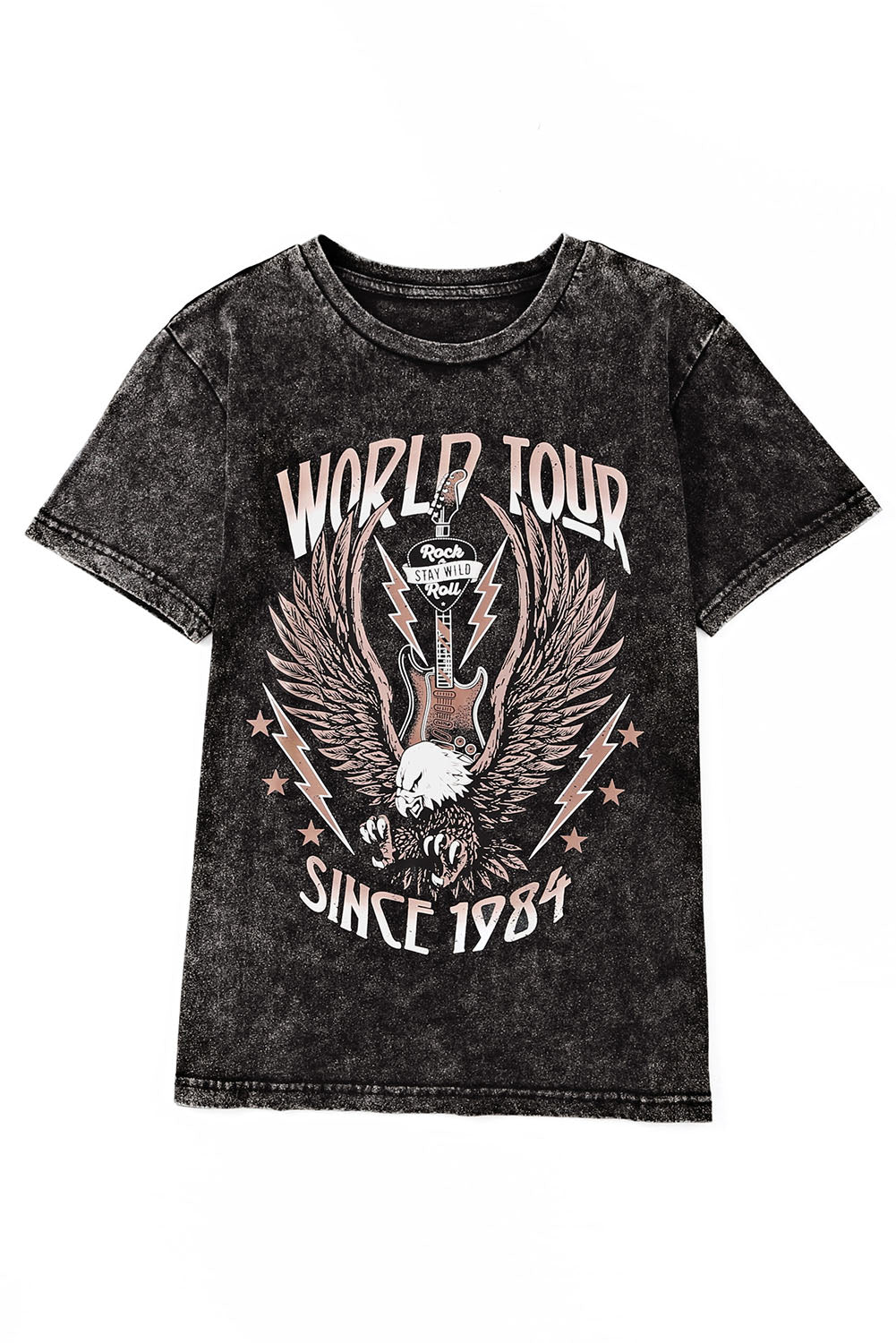 WORLD TOUR Graphic Print Mineral Washed Tee