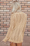 Apricot Solid Open Knit Cardigan