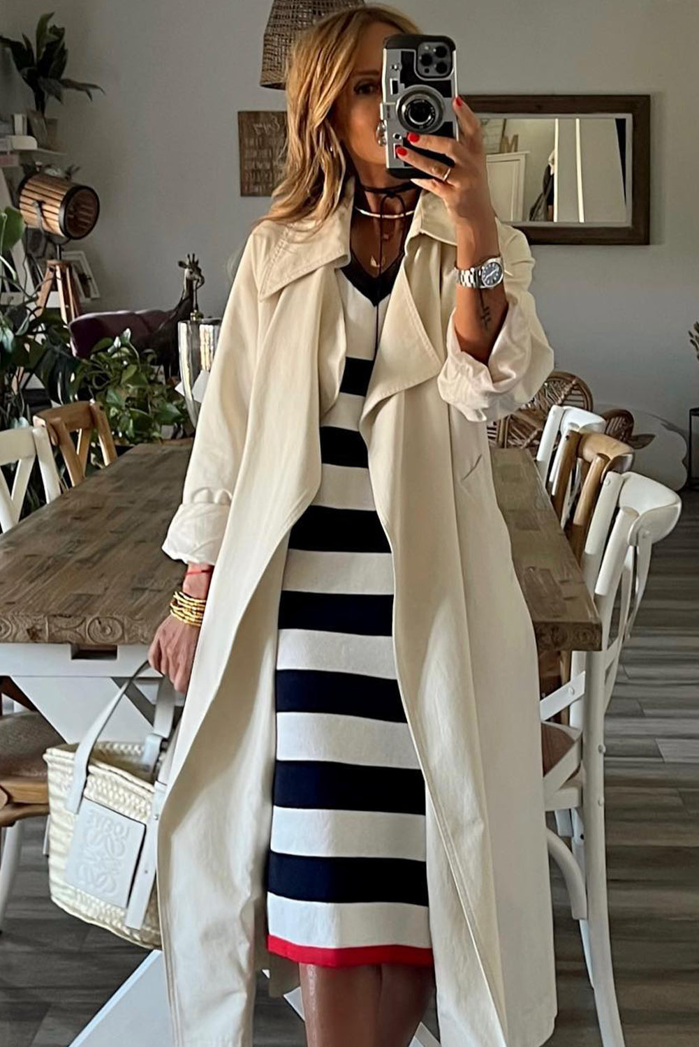 V Neck Cap Sleeve Midi Dress