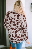 Cow Spots Printed Corduroy Shacket