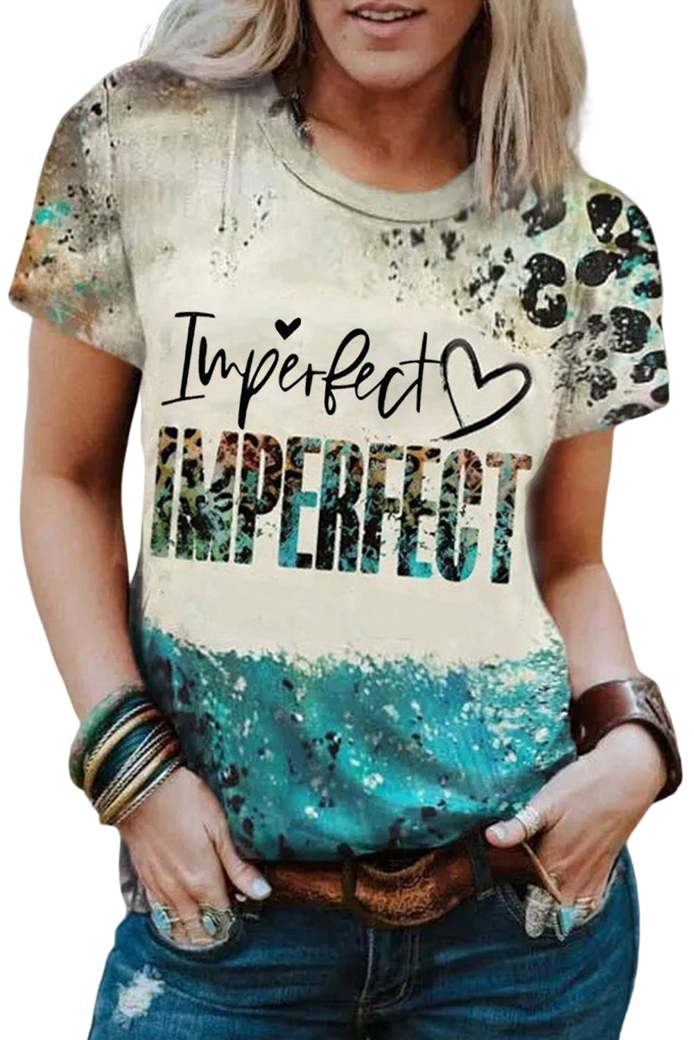 Leopard Tie-dye Bleached T-shirt