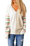 Contrast Striped Sleeve Sweater