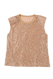 Sequin Round Neck Tank Top