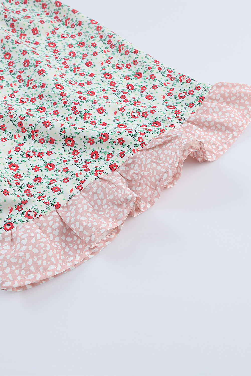 Chemisier à manches longues Dotty Floral Patchwork grande taille rose