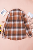 Plaid Long Sleeve Shirt with Pocket