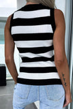 Striped Print Knitted Tank Top