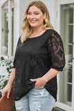 Plus Size Lace Crochet Square Neck Blouse