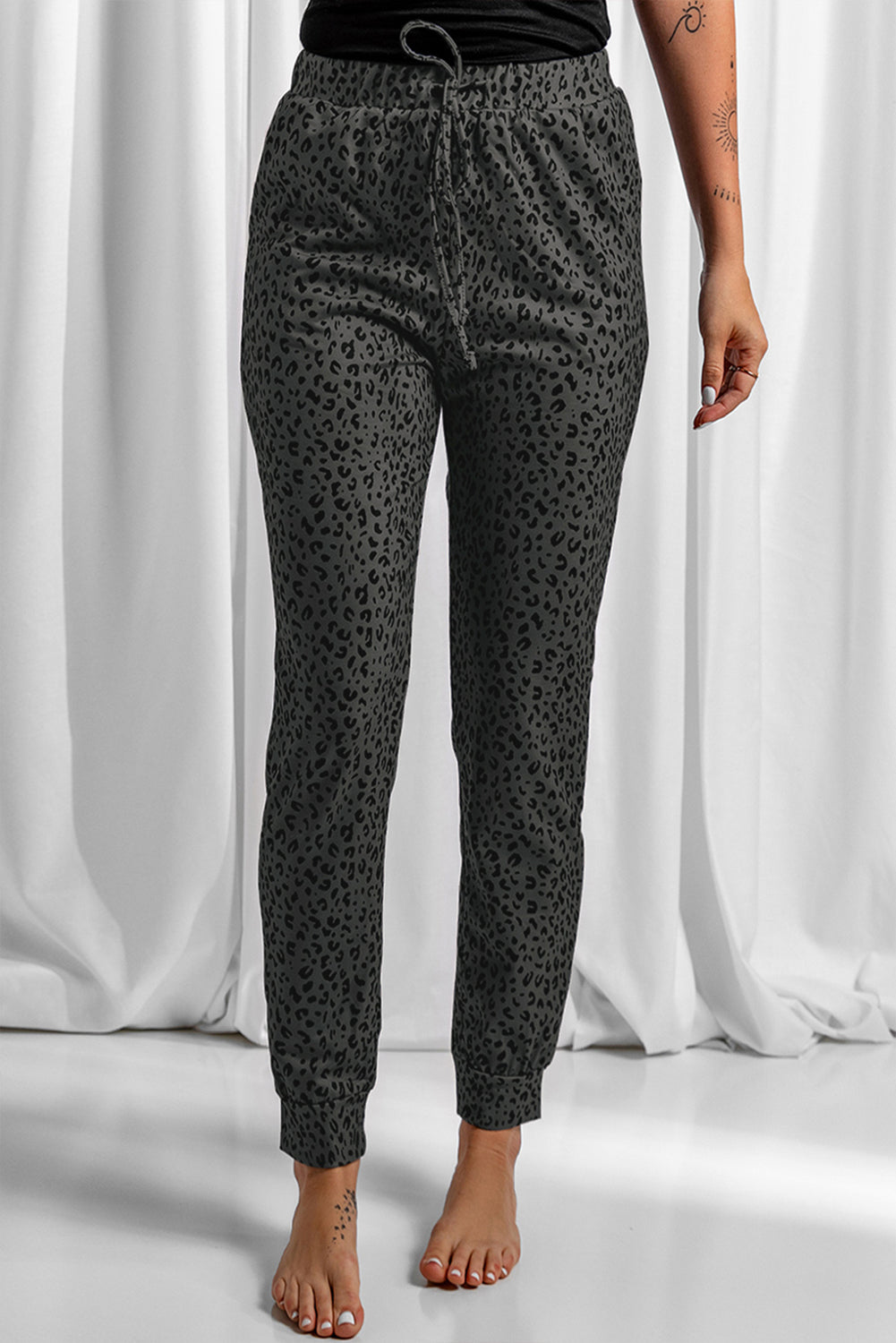 Pantalon de jogging léopard kaki Breezy 