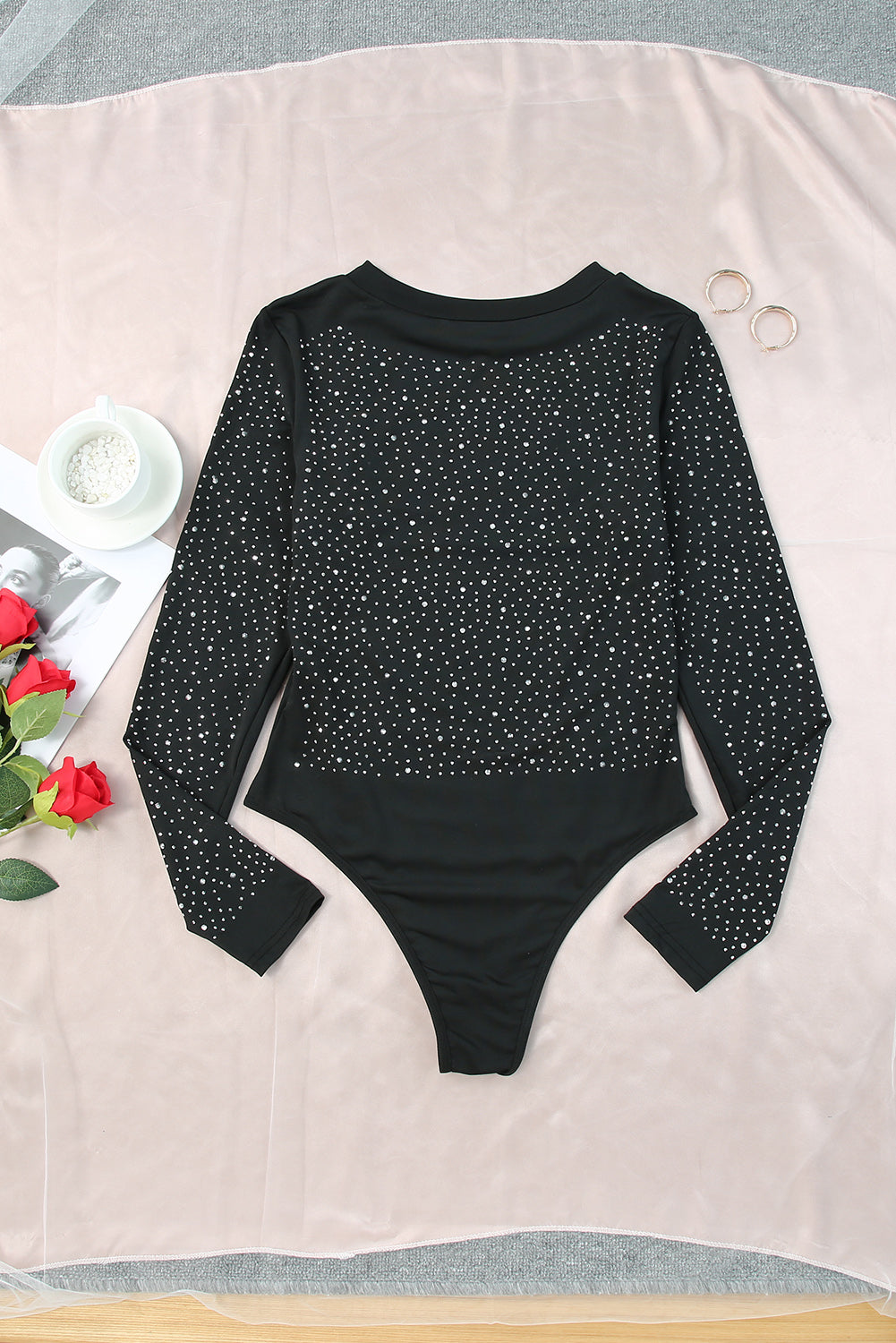 Rhinestone Double Spaghetti Strap Crop Top