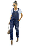 Distressed Bib Denim Overalls