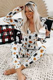 Spooky Halloween Printed Long Slim Fit Lounge Set