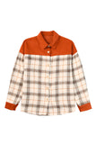 Contrast Corduroy Plaid Shacket