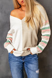 Contrast Striped Sleeve Sweater