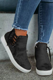 High Top Drawstring Zipped Slip-on Sneakers