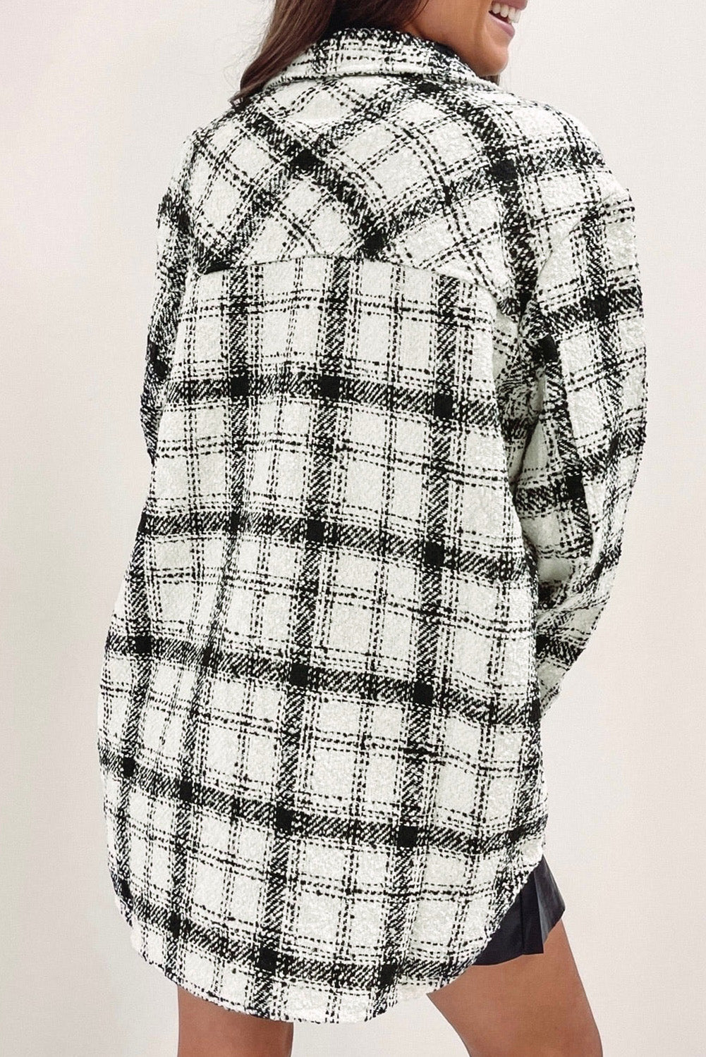 Oversized Plaid Pattern Flannel Shacket