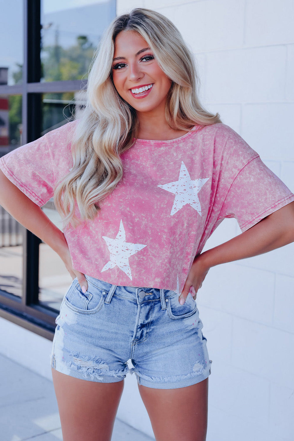 Vintage Star Printed Mineral Wash Graphic Tee