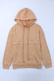 Waffle Knit Kangaroo Pocket Hooded Sweatshirt