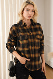 Plaid Pattern Flap Pockets Csual Shirt