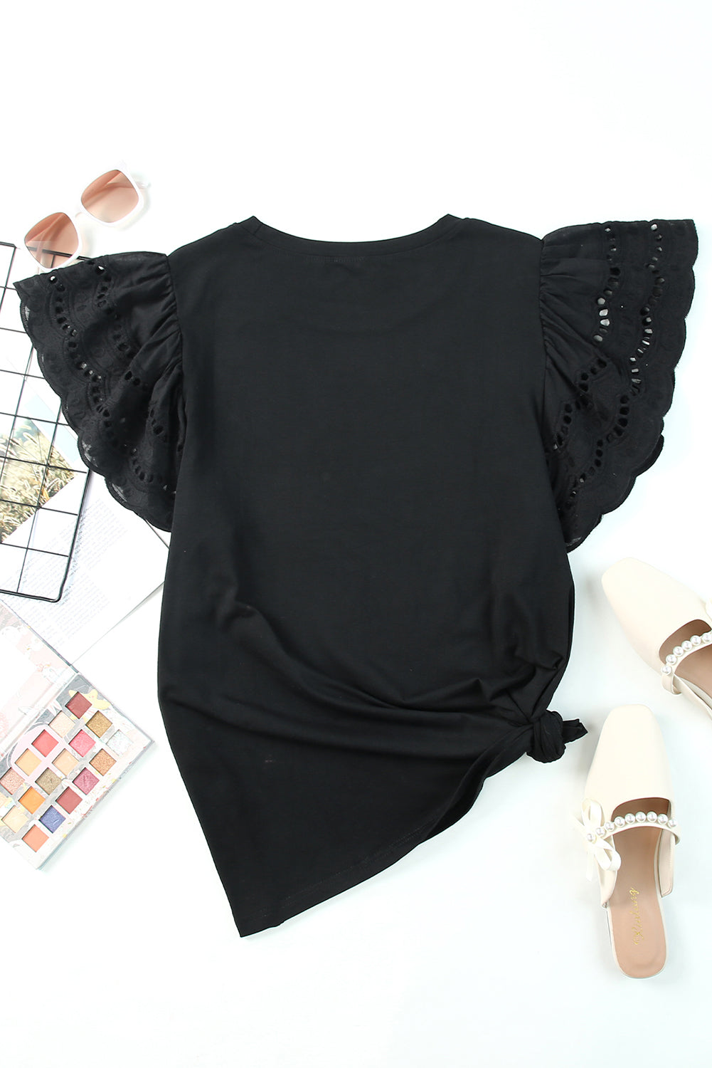 Plus Size Flutter Sleeve Top