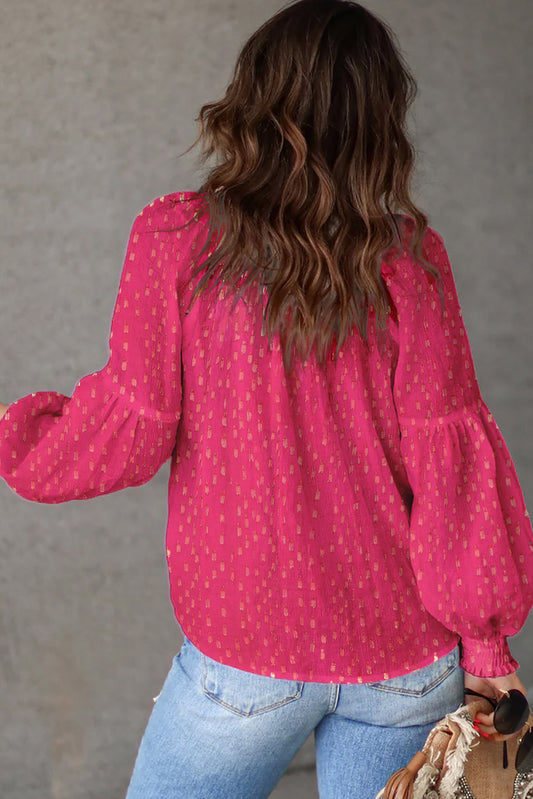 Printed Tassel Tie Blouse