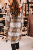 Plus Size Plaid Chest Pockets Long Shacket