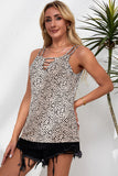 Leopard Print Ladder Keyhole Tank Top