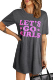 Robe t-shirt décontractée grise LET'S GO GIRLS