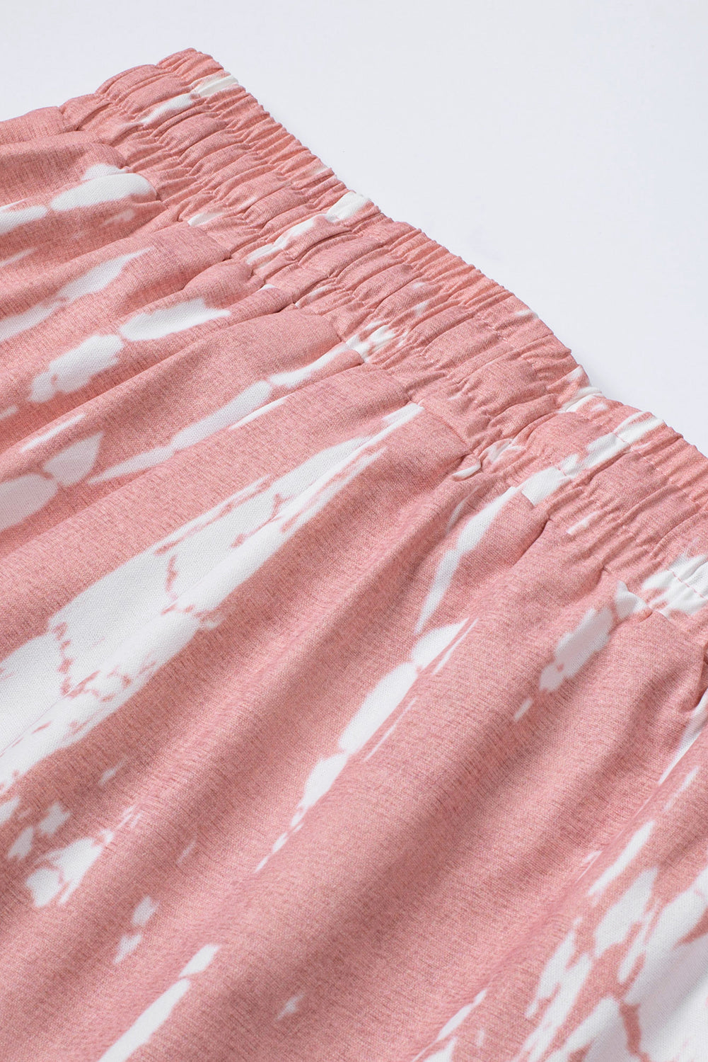 Short décontracté rose tie-dye avec cordon de serrage