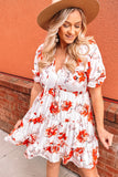 Blooming Floral Tassel Tie Babydoll Dress