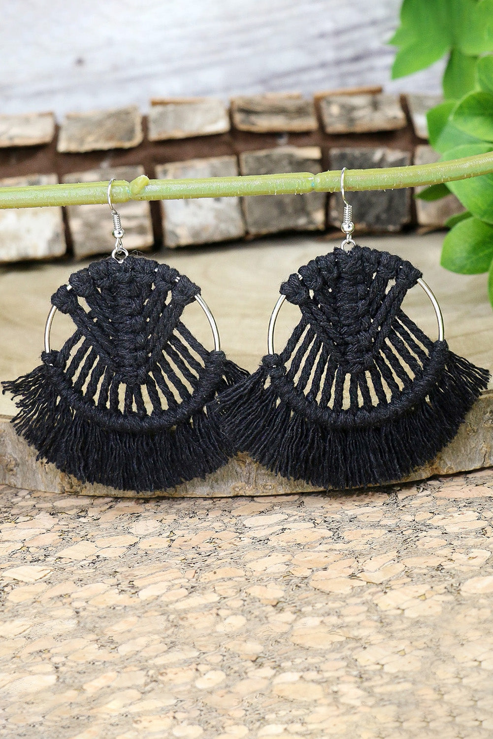 Crochet Tassel Fan-shaped Drop Earrings