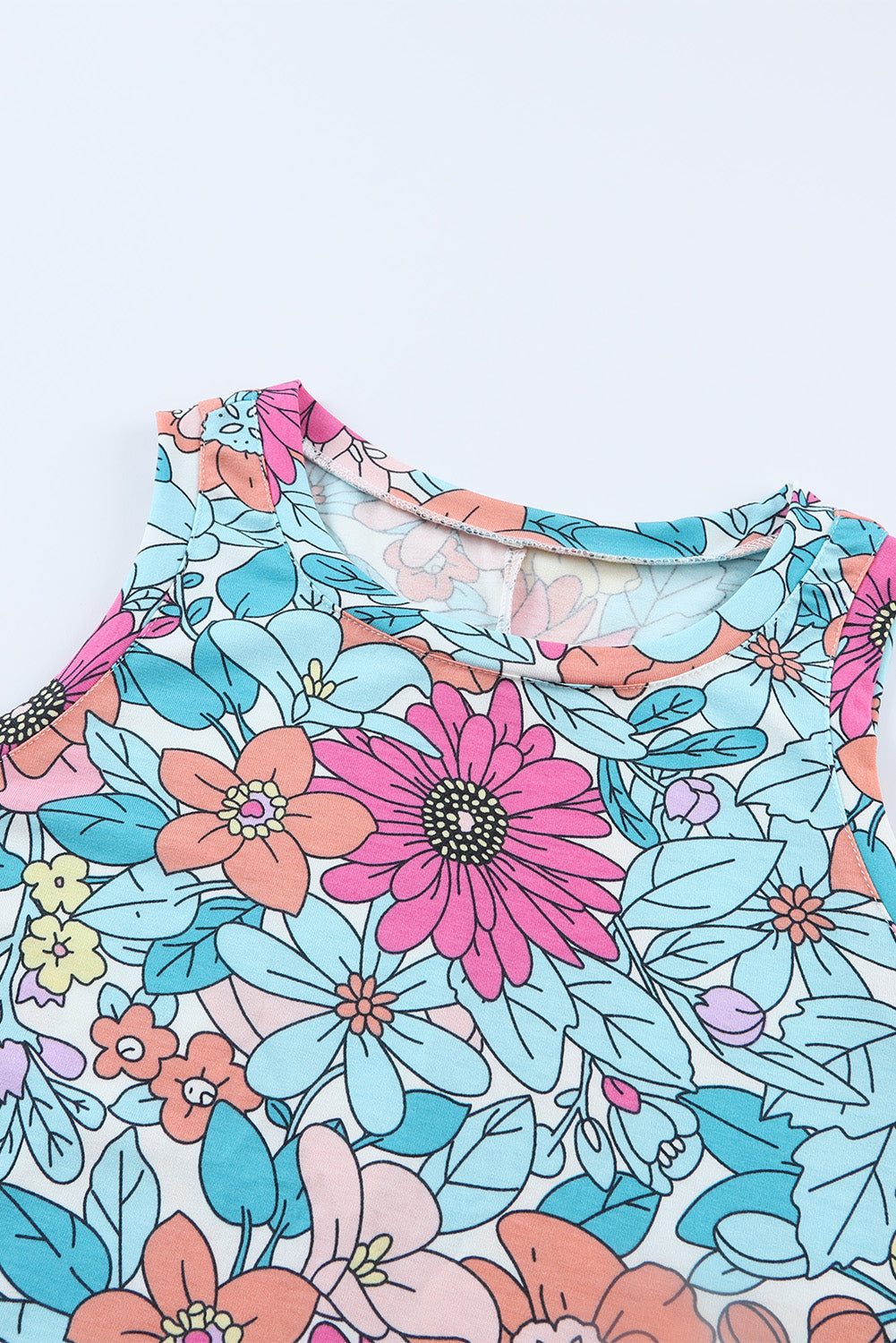 Floral Print Smocked Tank Top