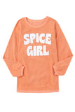 Corded SPICY GIRL Graphic Sweatshirt