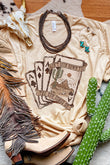 T-shirt graphique kaki Western Poker Cards