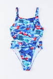 Tie Dye Floral One Piece Swimsuit