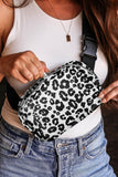 Leopard Print Buckle Canvas Chest Bag 20*5*14cm