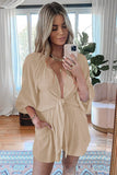 Tie Knot Puff Long Sleeve Romper