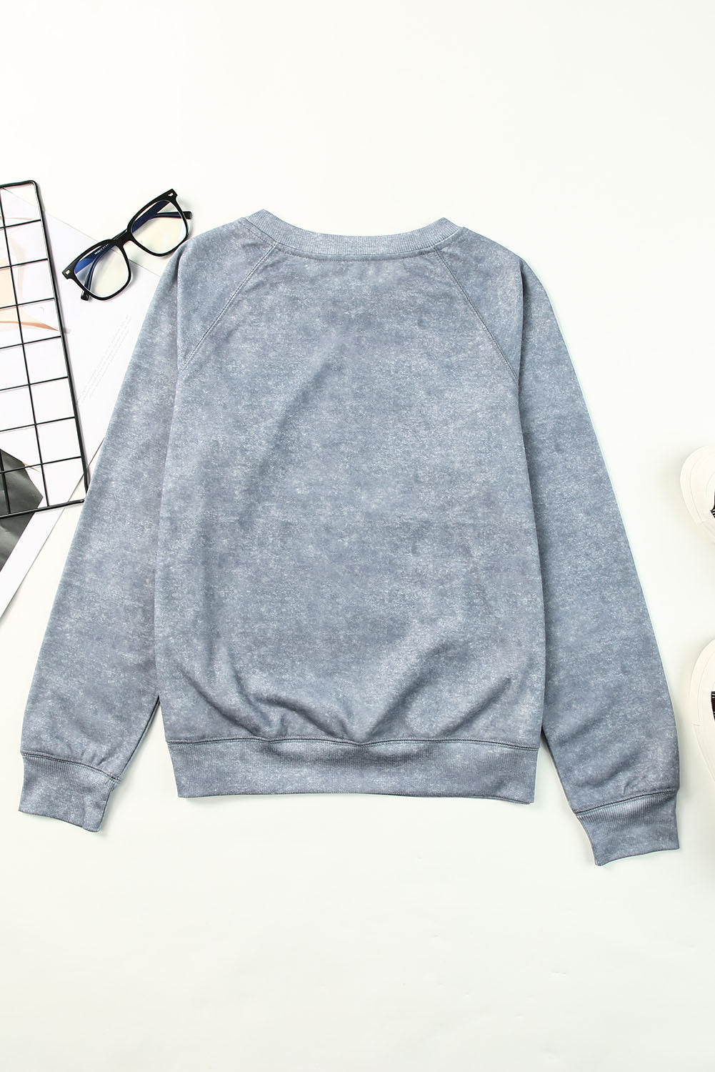 Gray Crew Neck Long Sleeve Sweatshirt