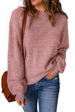 Subtle Heather Knit Bishop Sleeve Sweater